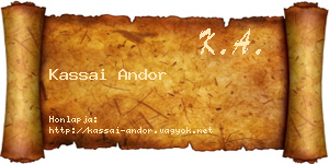 Kassai Andor névjegykártya